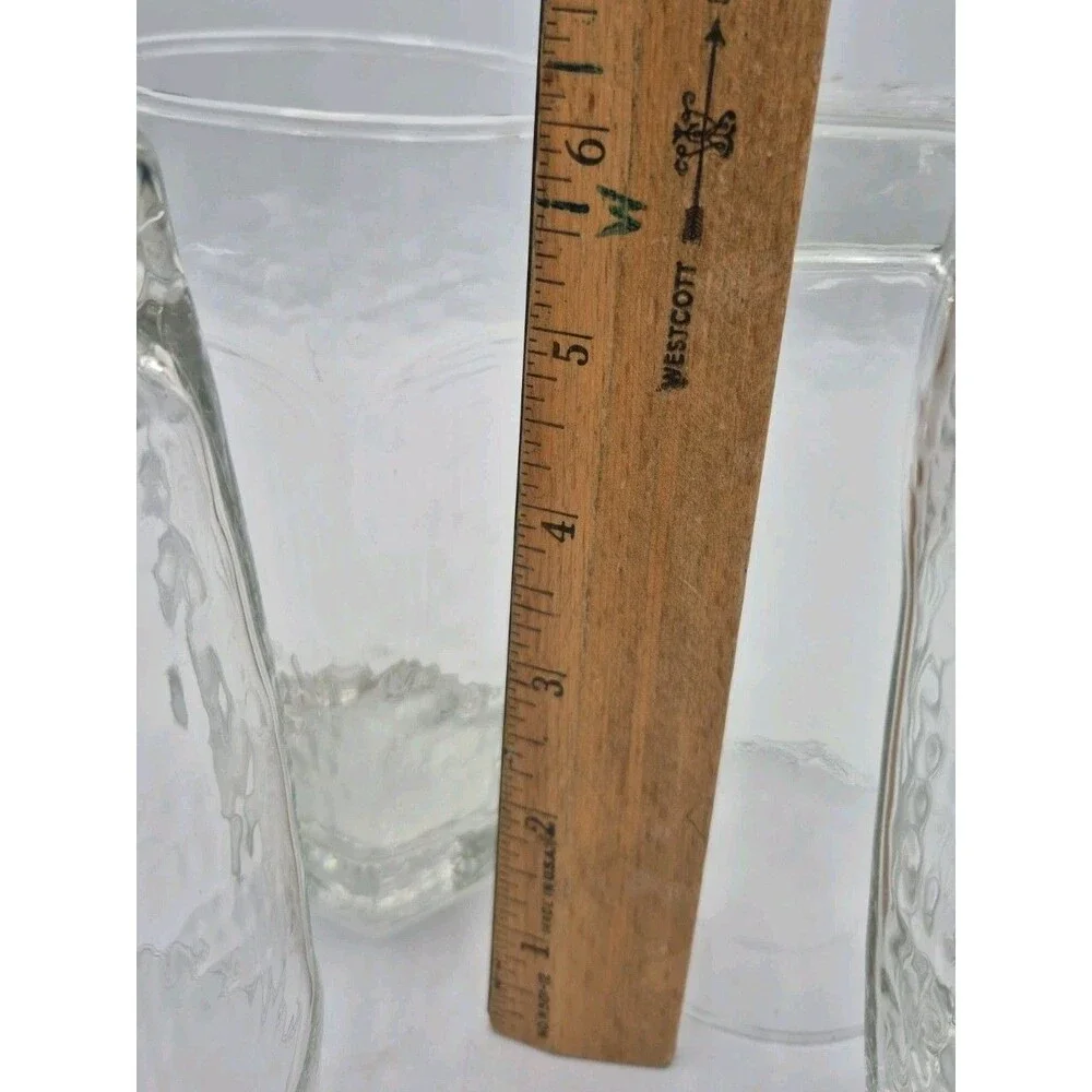 Vintage Libbey Chivalry Clear Textured 16 Oz  Glasses Tumblers Highball 6.125